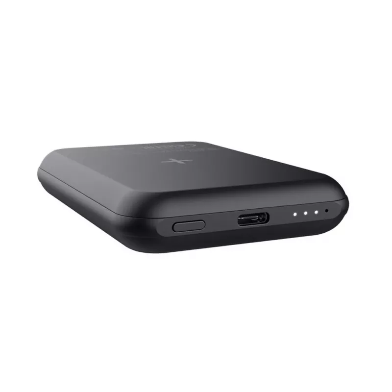 Baterie externa universala TRUST Trust MAGNO Magnetic wireless powerbank, 5000mAh, iPhone 12 or higher with MagSafe compatibility, Qi charging with 7.5W, USB-C, Lithium-ion polymer, over-charge, over-discharge, over-heat, over-load, reverse polarity, short-circuit protection, Rechar