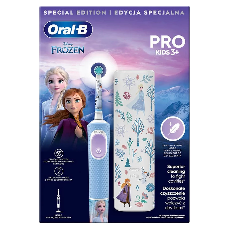 Электрическая зубная щетка BRAUN Electric Toothbrush Braun Kids Vitality PRO D103.413.2K Vitality PRO Kids 3+ Frozen + Travel case