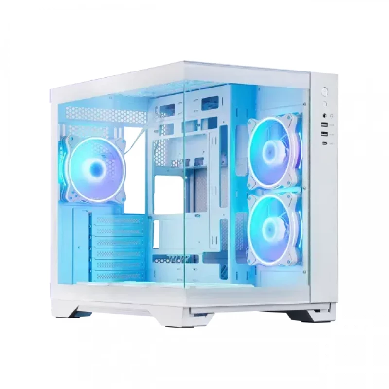 Корпус без БП CHIEFTEC Case ATX Miditower Chieftec Gaming VISIO GM-30W-TG-OP White no PSU, 1xUSB 3.2 Gen2 Type C, 2xUSB 3.0, Audio-out&Mic In, 6x120mm A-RGB fans pre-installed, A-RGB Control HUB, Front & Side panel tempered glass, (carcasa/корпус)