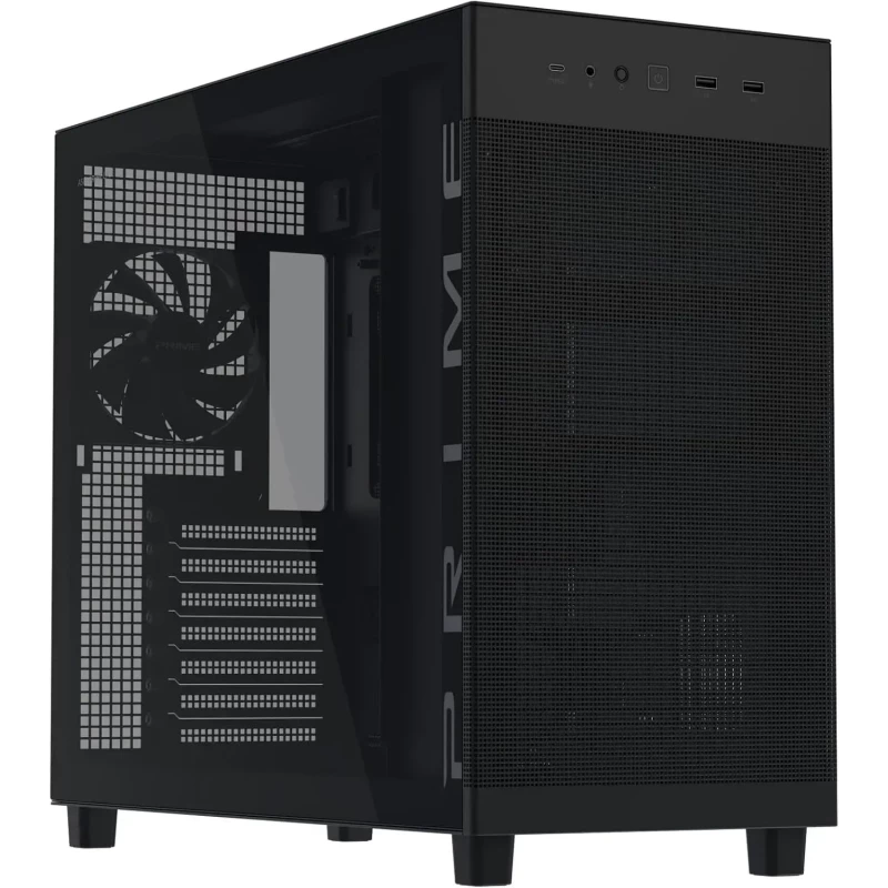 Carcasa fara PSU ASUS Case ATX ASUS PRIME AP303 TG Black no PSU, Tempered Glass Side, 1x120 mm Fan Rear, 2xUSB 3.2 Gen1, 1 x USB 3.2 Gen 2x2 Type C, Audio-out&Mic (carcasa/корпус)