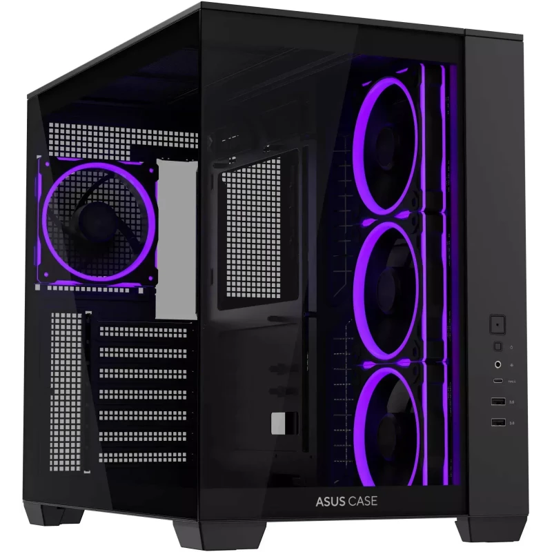 Carcasa fara PSU ASUS Case ATX ASUS A32 PLUS TG ARGB Black no PSU, Tempered Glass Front & Side, 3x120 mm ARGB Fans Side, 1x120 mm ARGB Fan Rear, 2xUSB 3.0, USB 3.2 Gen2 Type C, Audio-out&Mic (carcasa/корпус)