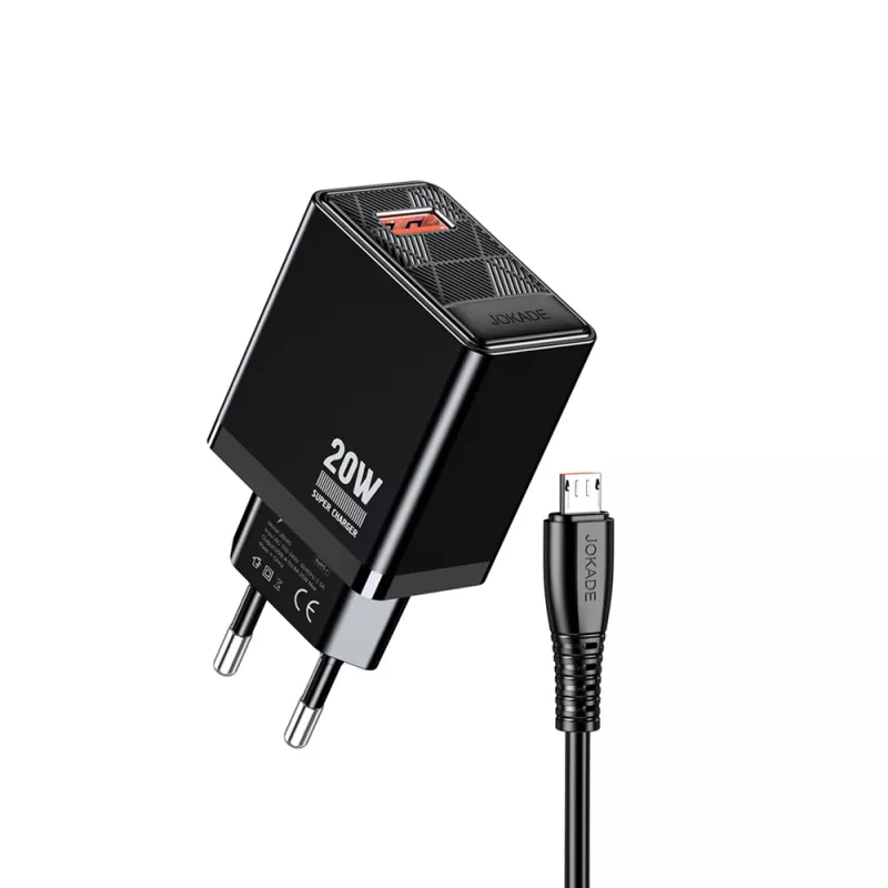 Incarcator Jokade Jokade Wall Charger 1*USB-A 5A,20W with Cable Micro-USB JB086, Black
