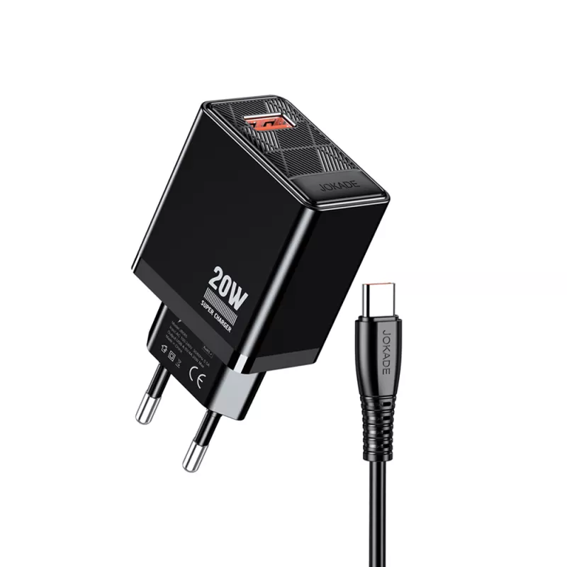 Incarcator Jokade Jokade Wall Charger 1*USB-A 5A,20W with Cable Type-C JB086, Black