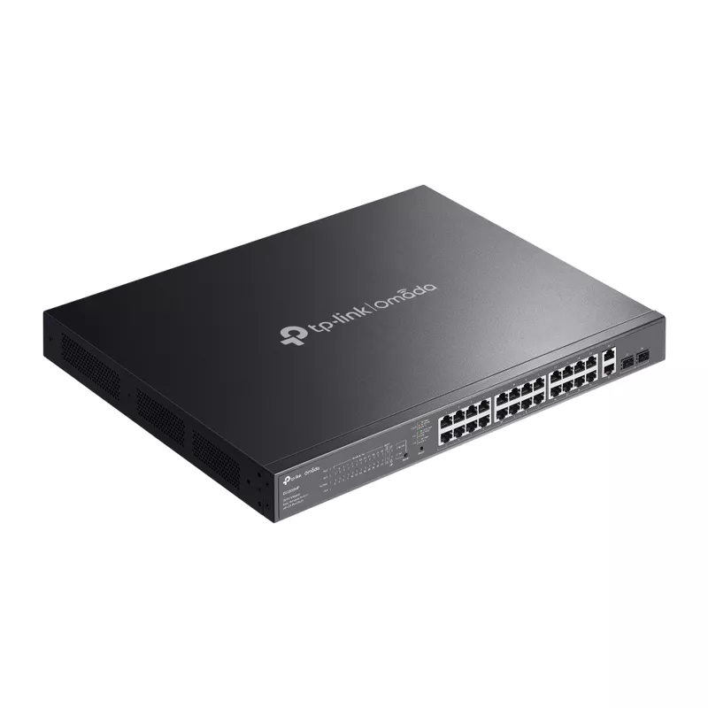 Comutator de retea TP-LINK 28-port Gigabit Easy Managed POE+ Switch TP-LINK "ES228GMP", 24xPoE Ports, 2xSFP 1Gbit, Budget 384W, Auto Recovery