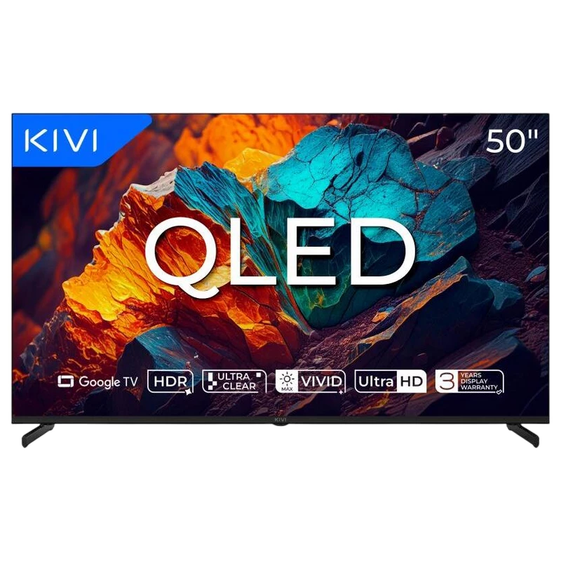Televizor KIVI 50" LED SMART TV KIVI 50U720QB, QLED, 4K UHD, Google TV, Black