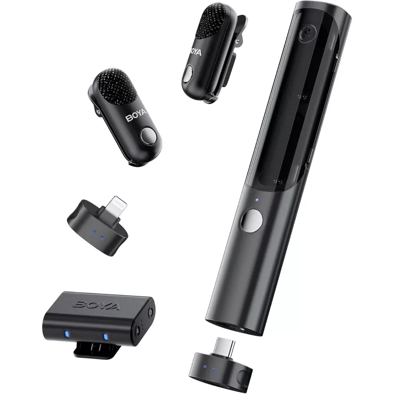 Microfon Wireless Boya Microphone Wireless Boya Magic Ultracompact (Lightning / Type C/3.5 mm  - 2 mic), Black 02