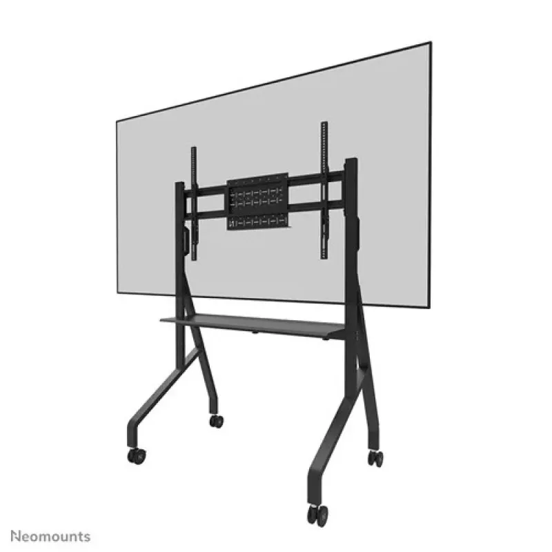 Suport TV de podea Neomounts TV Floor stand with caster wheels for 55-86” - Neomounts, Mobile, max 76 kg, VESA 100x100-900x600, manual h 106-136 cm, incl. hardware shelf, lockable (excl. lock), Rapid Install-model, black