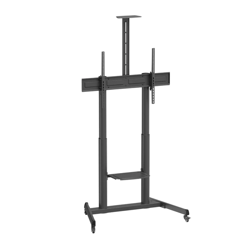 Suport perete GEMBIRD Display/TV Mount Stand Gembird TVS-100T-03, 60-100"; Black, VESA; max 120kg, TV floor stand with caster wheels