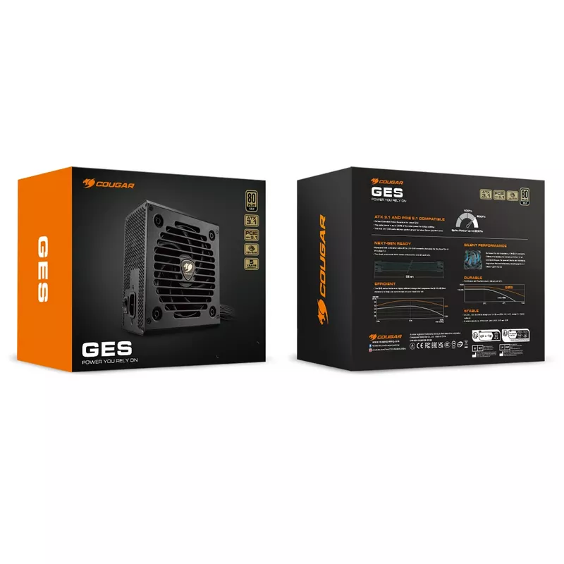 Sursa de alimentare PC Cougar Power Supply ATX 850W Cougar Power GES 850, 80+ Gold, 120mm, Cables 600mm