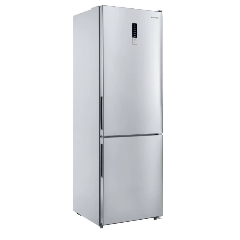 Холодильник DAEWOO Frigider Daewoo DNF-310MEX-1 310L (86L+224L), 188cm, Total No Frost, clasa E, inox, decongelare automata, Super Freeze, control electronic, iluminare LED, raft pentru sticle, usi reversibile