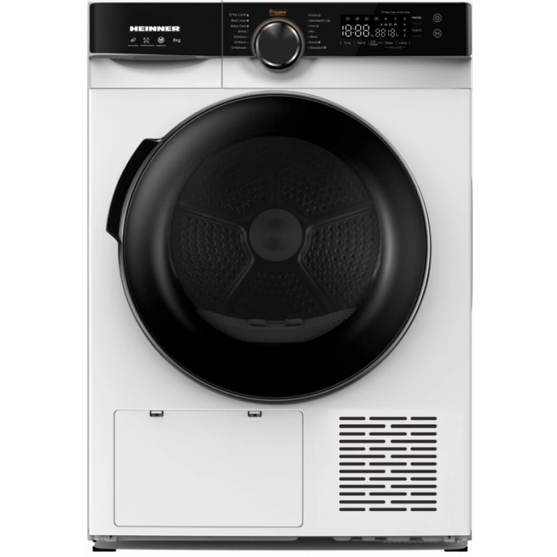 Masina de uscat rufe Heinner Сушильная машина (Тепловой насос) Heinner HHPD-M8K3A++ 8 kg | 2 displays | Touch Белый