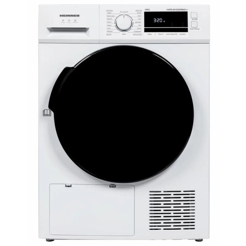 Masina de uscat rufe Heinner Сушильная машина (Тепловой насос) Heinner HHPD-M10G5PBKD++  10 кг | Освещение бака | Дисплей Белый