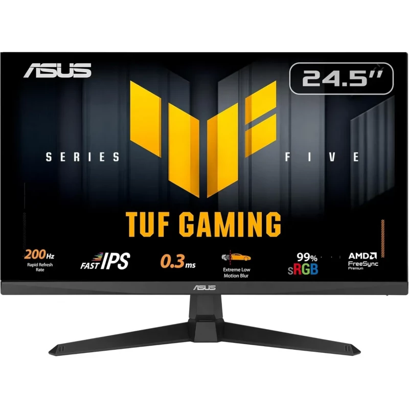 Monitor ASUS 24.5" ASUS TUF Gaming VG259Q5A Fast IPS Gaming Monitor WIDE 16:9, HDR10, 0.2832, 0.3ms, 200Hz, FreeSync Premium&G-Sync, Cont. 1000:1, H:240-240kHz,V:48-200Hz, 1920x1080 FullHD, Speakers 2x2W,2xHDMI v2.0/Display Port1.4, (monitor/монитор)