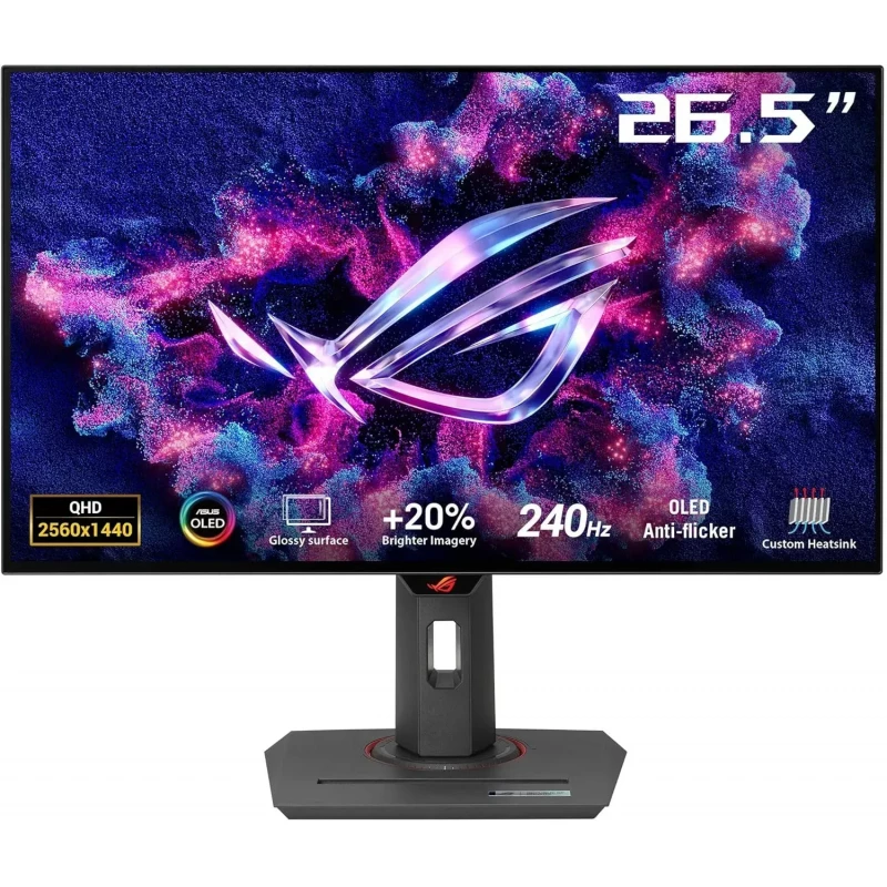 Monitor ASUS 27" ASUS ROG Strix OLED XG27AQDMGR HDR400 2K Gaming Monitor WIDE 16:9, 0.229, 0.03ms, 240Hz, 1300cd/m2, 135%sRGB, FreeSync&G-Sync,Pivot, Contrast 1.500.000:1, H:400-400kHz, V:48-240Hz, 26.5" 2560x1440 WOLED, USB Hub,2xHDMI v2.1/DP1.4, (monitor/монито