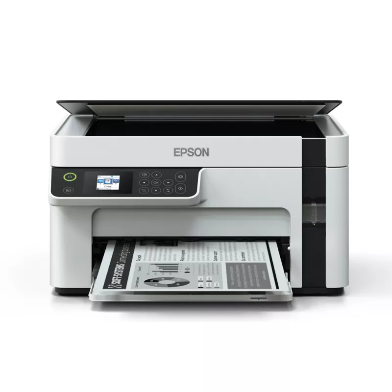 МФУ струйное EPSON MFD CISS Epson EcoTank M2110 white, Mono Printer/Scanner/Copier/Net,  A4, Print 1440x720dpi, 3pl, up to 15000/m, Scan 1200x2400 dpi, ISO/IEC 15 ipm, 64-256 г/м2, LCD 3.7 cm, Ethernet, USB 2.0, ink tank: C13T03P14A Black T03P1: 5000 pages