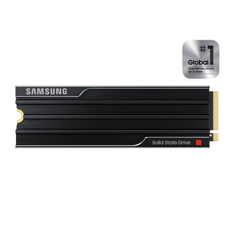SSD Samsung M.2 NVMe SSD 1.0TB  Samsung SSD 9100 PRO with Heatsink, PCIe5.0 x4 / NVMe2.0, M2 Type 2280 form factor, Seq. Read: 147000 MB/s, Seq. Write: 13300 MB/s, Max Random 4k: Read /Write: 1850K/2600K IOPS, Class 0 (AES 256), TCG/Opal v2.0, 1GB LPDDR4X, 600TB