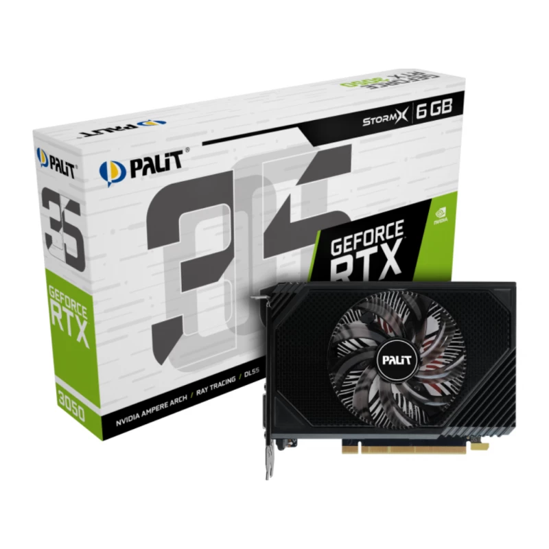 Placa video ZOTAC Palit PCI-Ex GeForce RTX 3050 StormX 6GB GDDR6 (96bit) (1470/14000) (DisplayPort, HDMI, DVI) (NE63050018JE-1072F) NE63050018JE-1072F