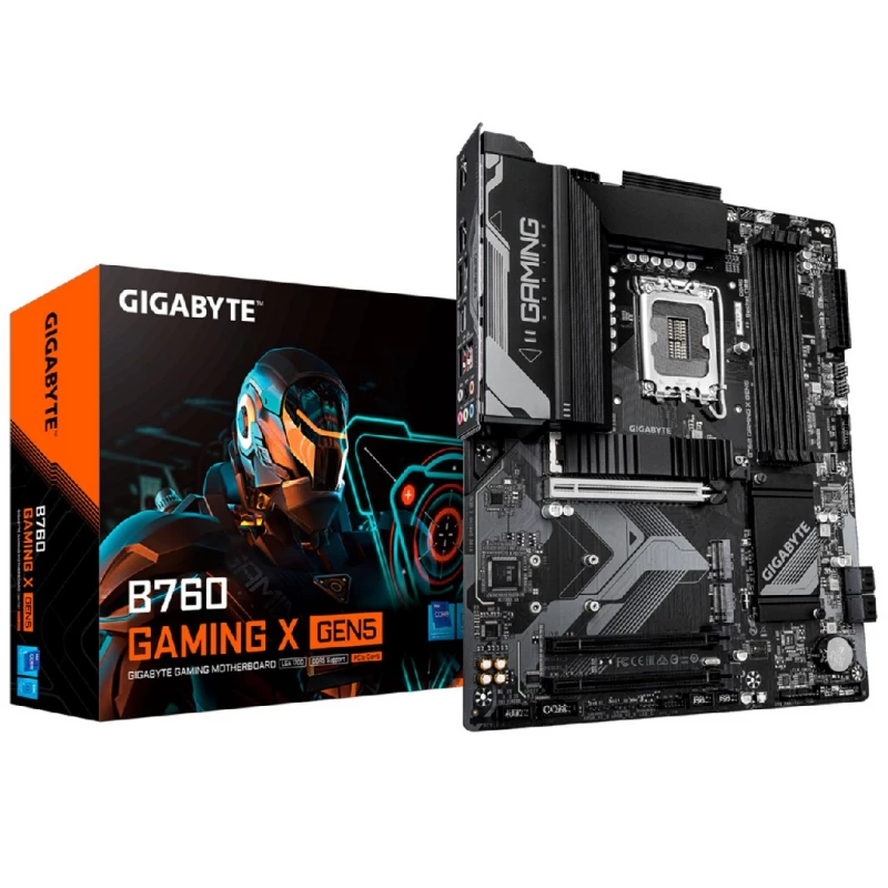 Placa de baza GIGABYTE GIGABYTE B760 GAMING X GEN5, Socket 1700, Intel® B760 (14/13/12th Gen CPU), 10Phases, CPU iGPU, Dual 4xDDR5-7600, HDMI, DP, 3xPCIe X16 5.0, 4xSATA3, RAID, 3xM.2 4.0, Realtek 7.1, 1x2.5GbE LAN, 1xUSB-C 3.2 Gen2, 1xUSB3.2Gen2, 4xUSB 3.2(3A+1C), RGB Fus