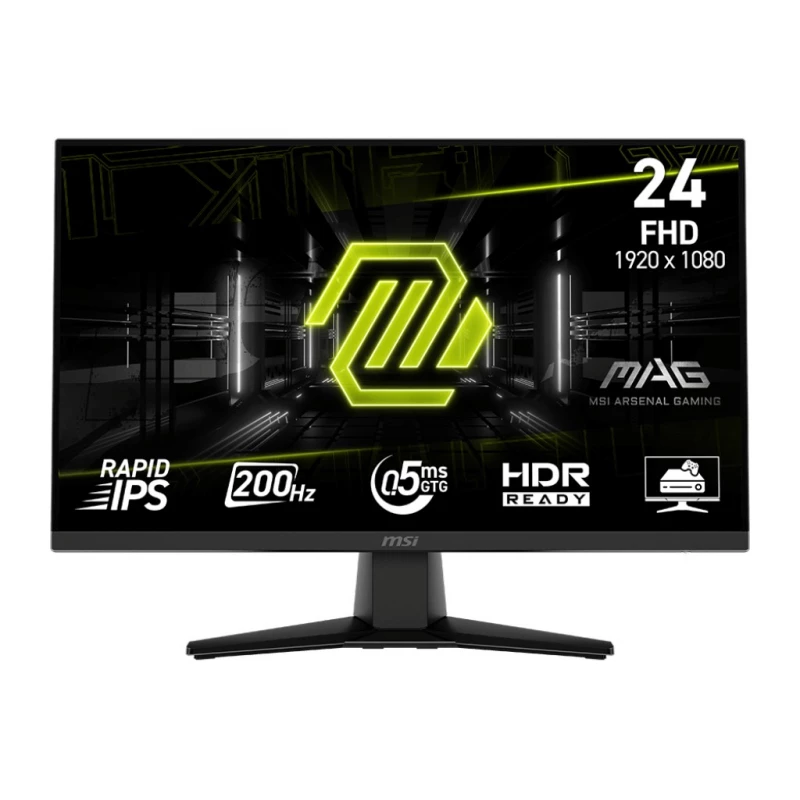 Monitor gaming MSI 23.8” MSI IPS LED MAG 242F Black (0.5ms, 1000:1, 300cd, 1920x1080, 178°/178°, HDMI2.0, DisplayPort, up to 200Hz Refresh Rate, Console Mode 120Hz, Audio Line-out, VESA)
