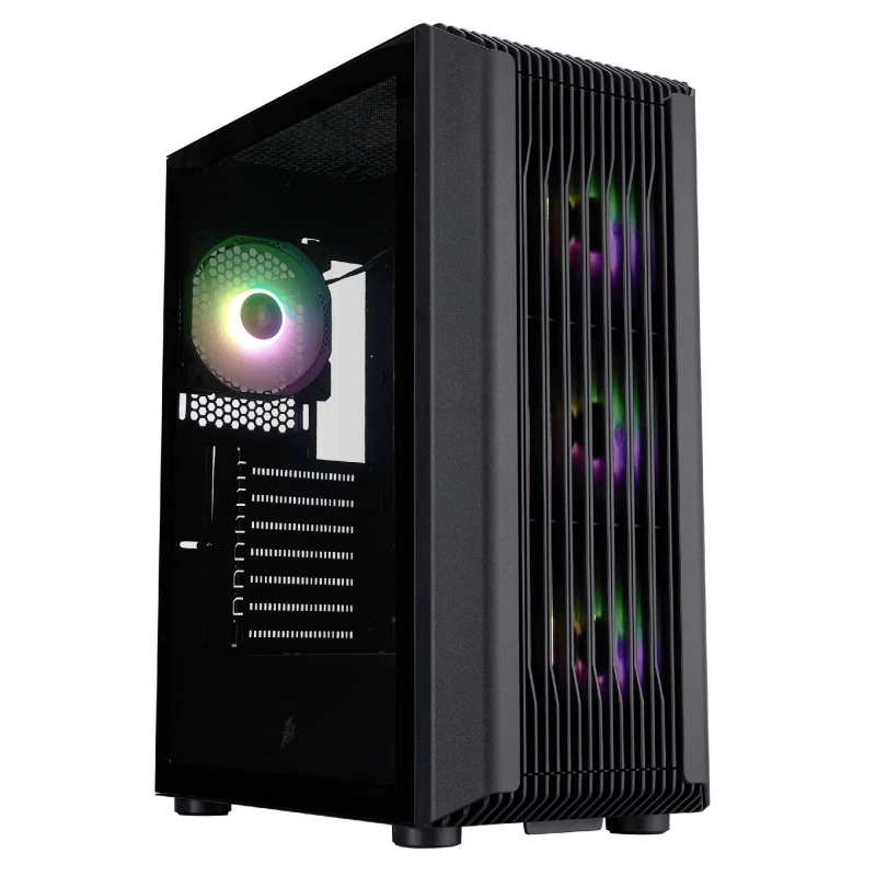 Carcasa fara PSU 1STPLAYER Case 1STPLAYER H6 WHITE, ATX w/o PSU, Tempered Glass Side Panel, Plastic Net Front, F7-W ARGB fans (3Front), F7W ARGB fan (1rear), MB Synchro, 3.5” HDD: 2+2.5” SSD: 2, USB3.0*1+USB2.0*2+HD AUDIO, SPCC 0.5mm, White