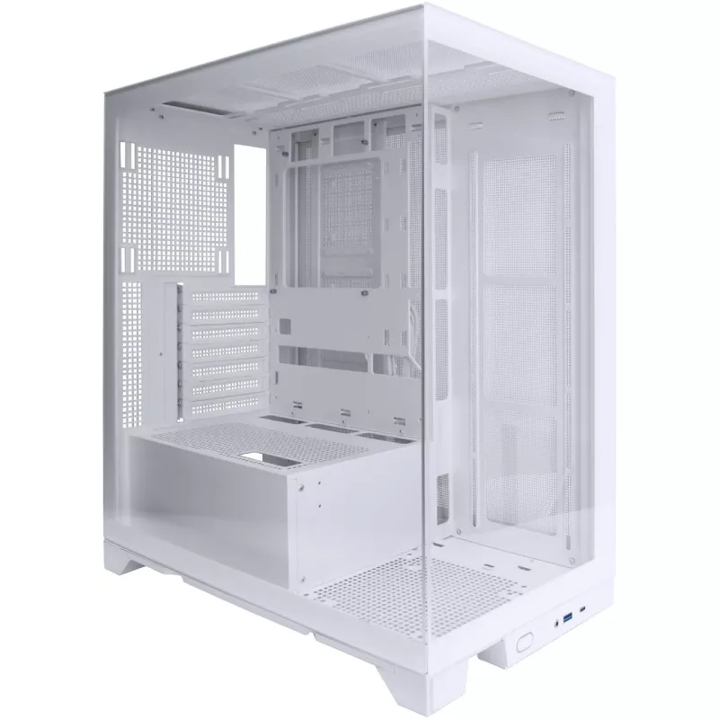 Carcasa fara PSU 1STPLAYER Case 1STPLAYER Mi8 WHITE, ATX w/o PSU,  2*4 mm TG Front & Side Panoramic Translucent Glass, FC7R ARGB fan (3 front side,3 bottom), FC7 ARGB fan (1rear), MB Synchro, 2x2.5”/1x3.5”, 0.7mm steel structure, USB-C*1, USB 3.0*1, HD AUDIO, SPCC 0,7mm, White