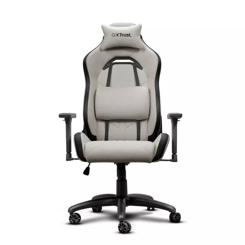 Fotoliu Gaming TRUST Trust Gaming Chair GXT 723B Ruya Fabric Chair - Beige, breathable full fabric, 3D armrests, Class 4 gas lift, 90°-180° adjustable backrest, wooden frame, Including removable and adjustable lumbar and neck cushion, Durable double wheels, up to 195 cm,