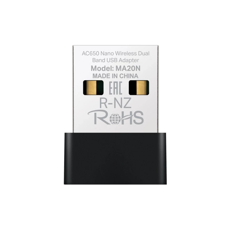 Adaptor wireless MERCUSYS MERCUSYS MA20N  AC650 Wireless Dual Band USB Adapter, 433Mbps on 5GHz + 200Mbps on 2.4GHz, 802.11a/b/g/n/ac, Mini Size