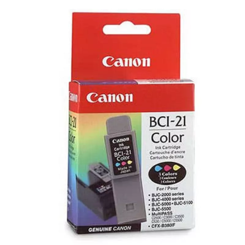 Cartus CANON BCI-21, tri-color Ink BCI-21, tri-color (100 pag) for BJC-2000xx, MP C70, C80, B210C, B230C