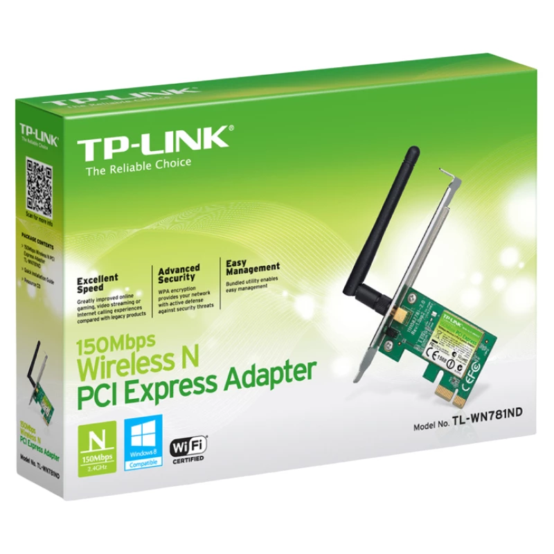 Adaptor wireless TP-LINK TL-WN781ND, PCI-E, 150M,  PCIe