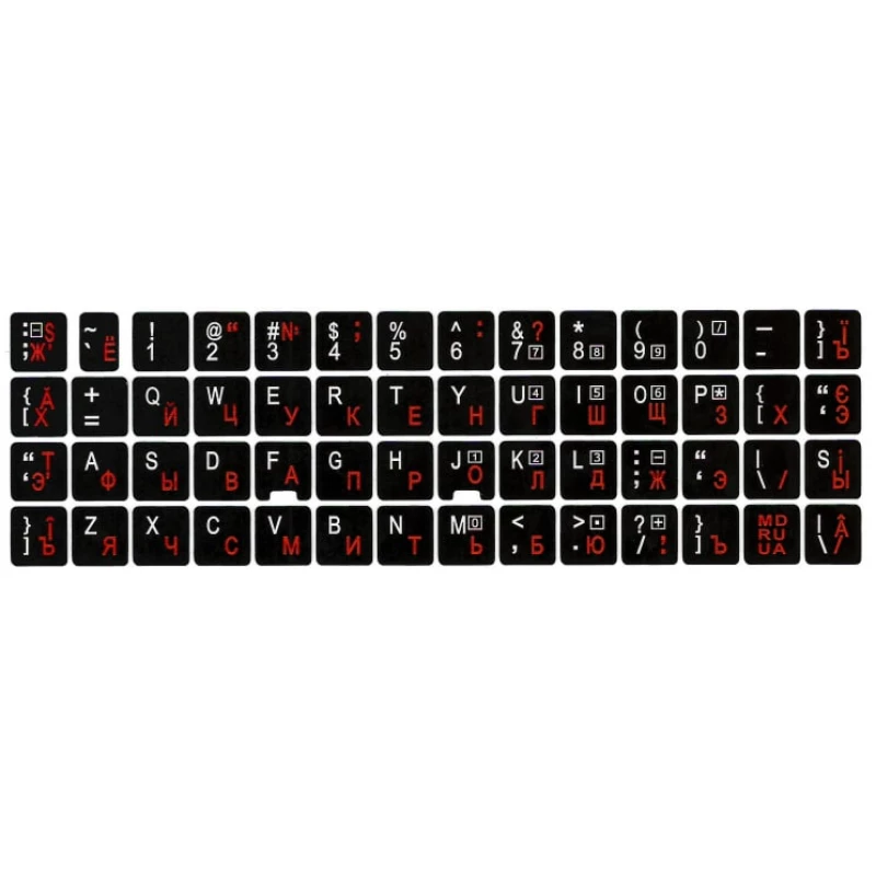 Abtibilduri pentru tastatura Fantastic [001, RU/RO, alb/rosu, cu laminare