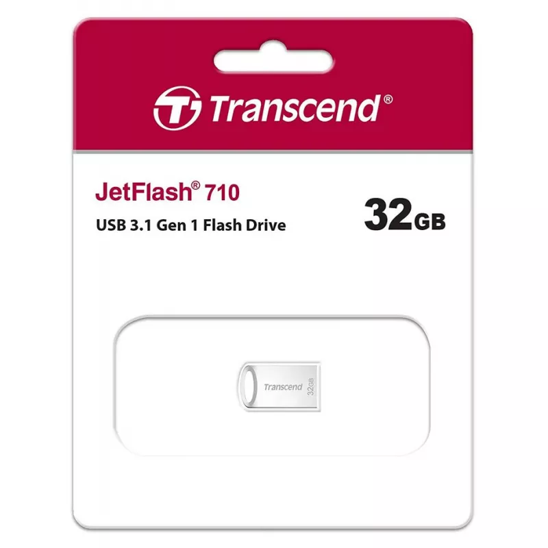 Флешка TRANSCEND JETFLASH 710S, 32GB, USB3.0 Silver,  Metal Case,  Ultra-Slim